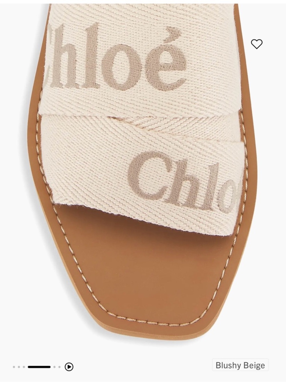 Chloé Blush Beige Logo Strap Slide Sandal